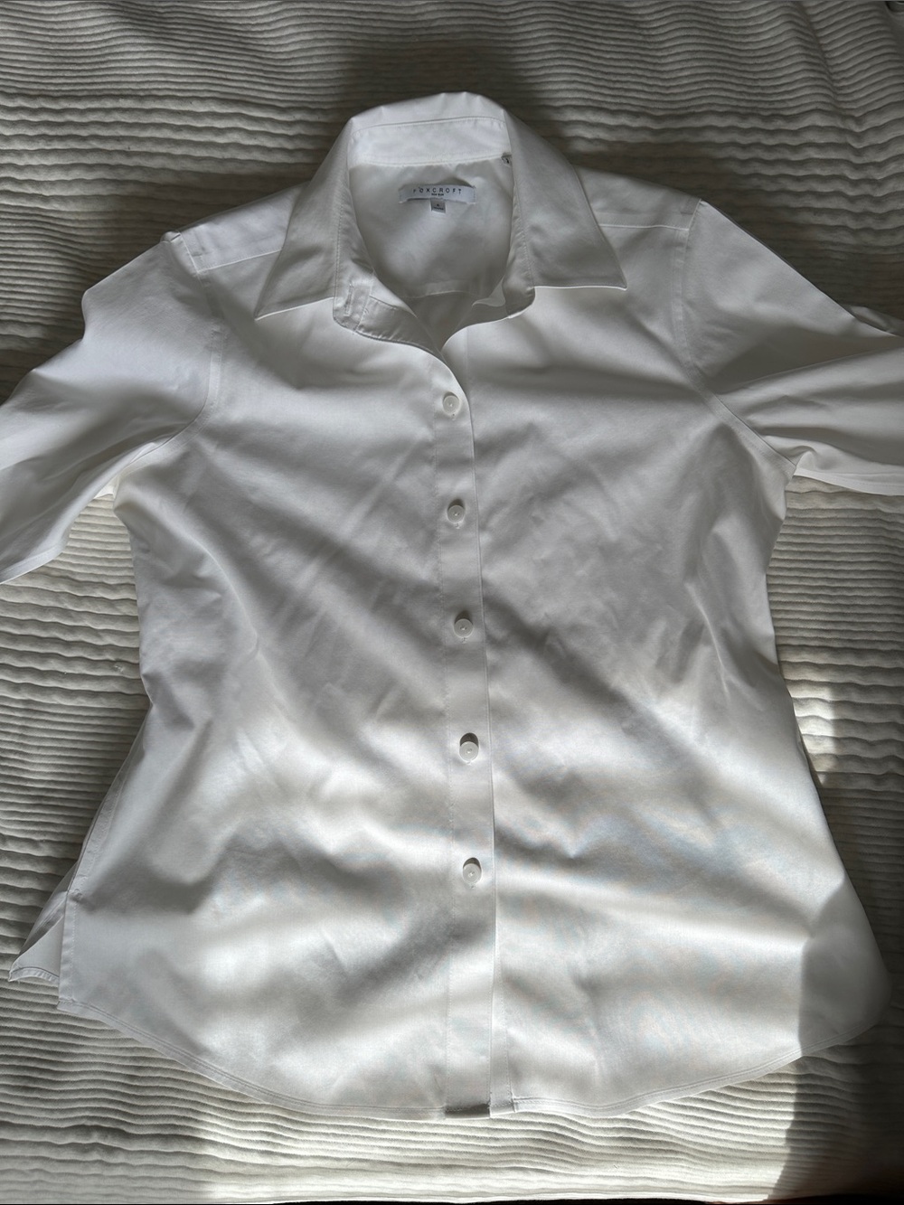 Foxcroft Women’s Crisp White Spread-Collar Dress Shirt